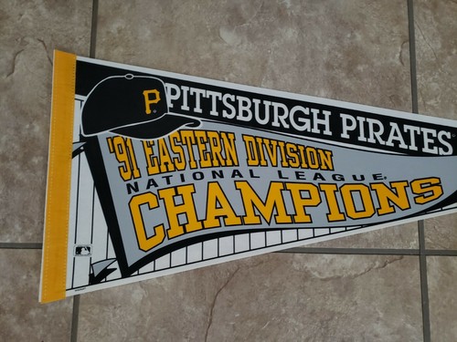 Pittsburgh Pirates NL Eastern Division Champions 1991 90's Vintage Pennant Felt - Picture 2 of 4