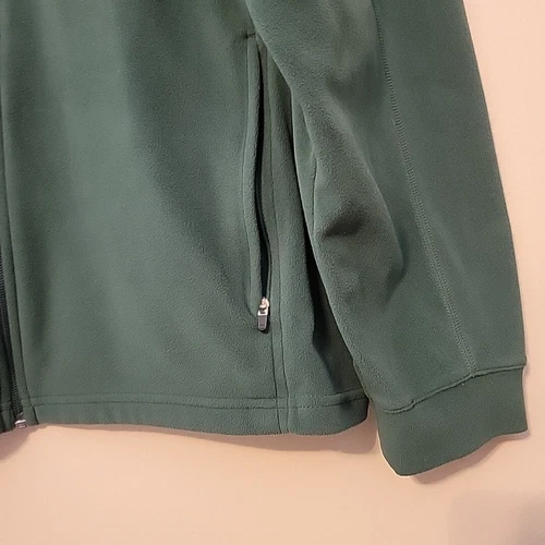 L.L. Bean Jacket Adult Large Green Fleece Full Zip Mock Neck Long Sleeve Mens image 4