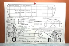 AIRCOUPE FREE FLIGHT MODEL AIRPLANE PLANS 13" WINGSPAN