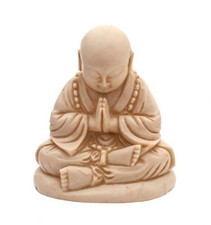 Small Sitting Buddha Stature Praying Ornament 11cm Home Gift Cream Figure New