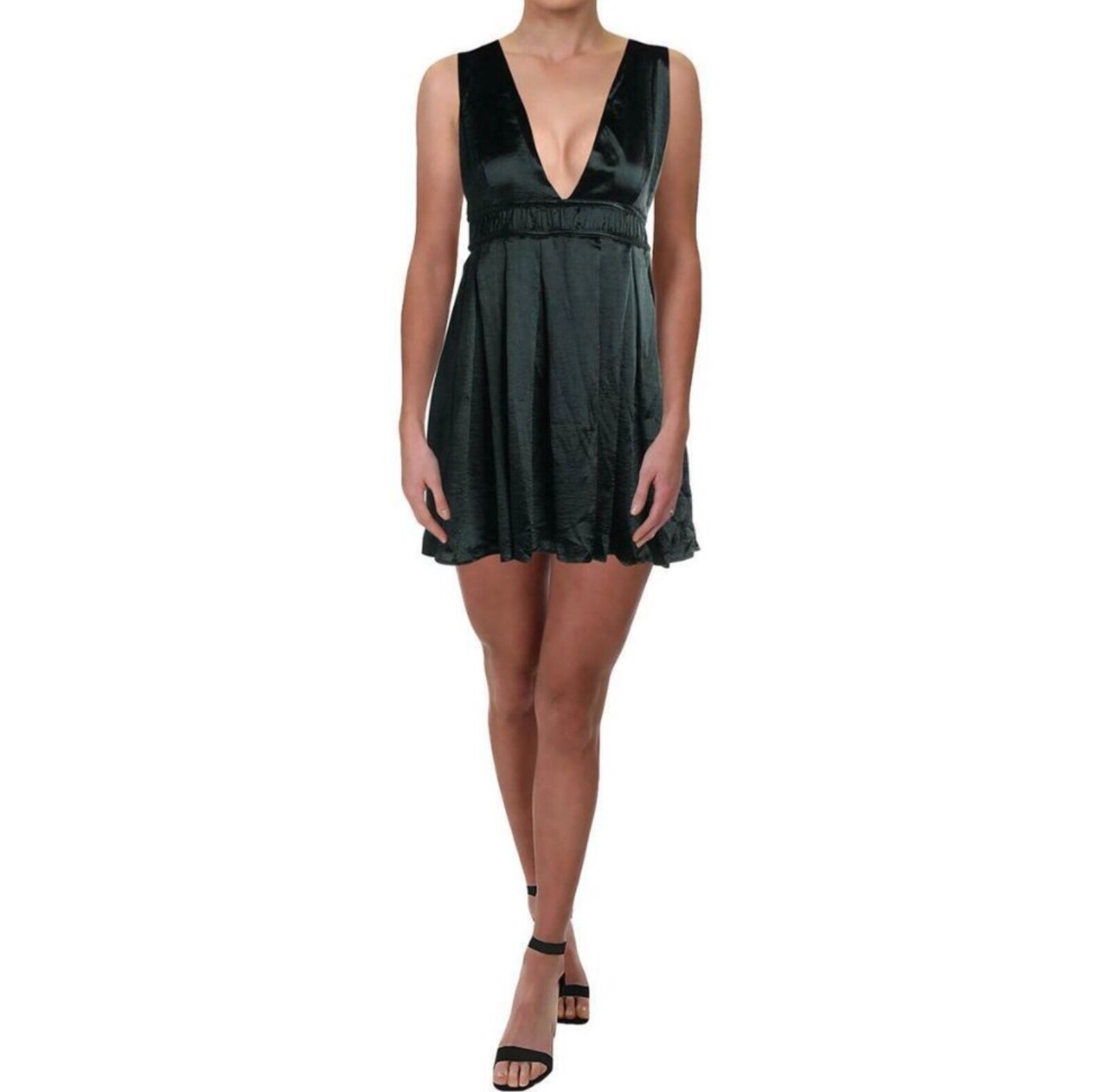 Lost+Wander Jameson Deep-V Fit and Flare Dress Size L
