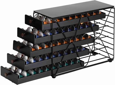 Coffee Pod Holder Drawer Storage Organizer Compatible w/ Nespresso Originaline