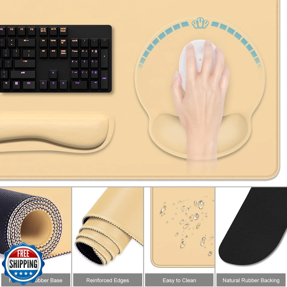Dapesuom Large Gaming Mouse Pad, Mouse Pads with Wrist Rest Wrist Support, 4i - Image 3 of 4