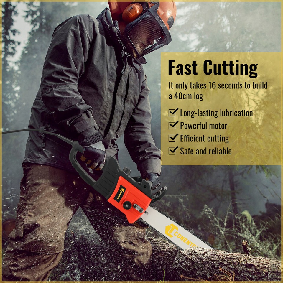 16" Electric Chainsaw 1600w Wood Cutter Saw Auto Lubrication System
