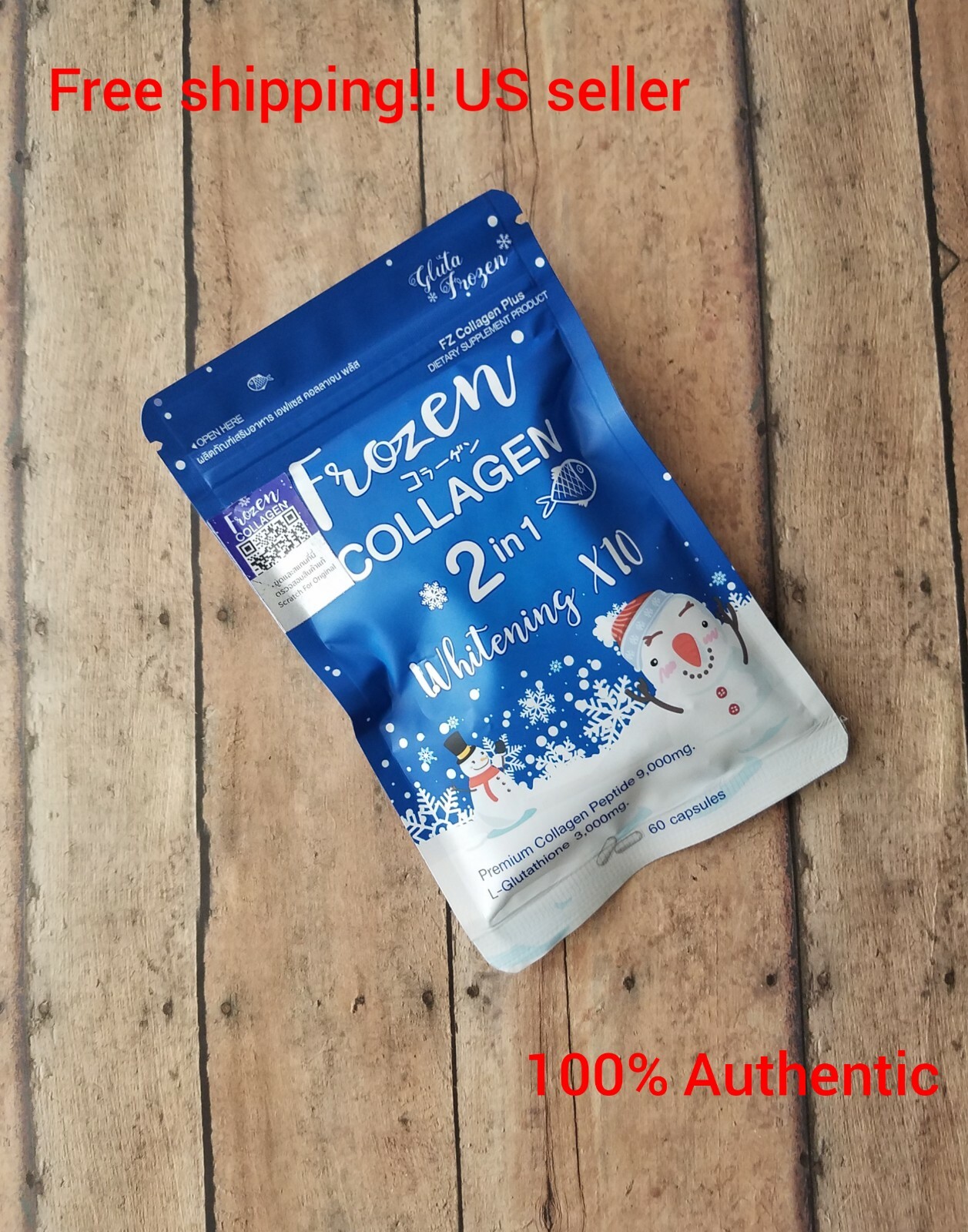 Frozen Collagen Whitening X10 Gluta 2in1 Glutathione Acne Reduce 60 Capsule