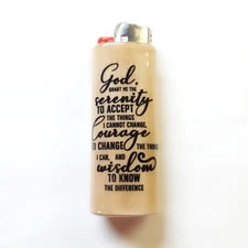 Serenity Prayer Religious Lighter Case Holder Sleeve Cover Fits Bic Lighters 