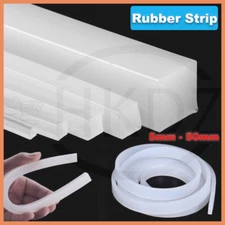 White Solid Silicone Rubber Strip Sealing Gasket Width 5mm -50mm Thick 1mm -30mm