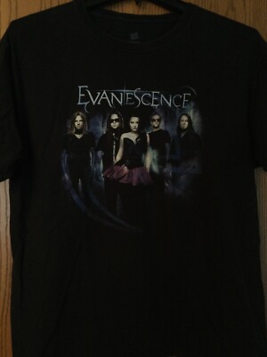 Evanescence - Black Shirt - Partial Pinhole On Inside Rear Collar - L - Hanes
