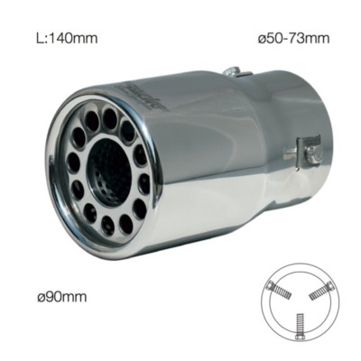 Simoni Racing Terminale Di Scarico Universale TRX/80 - In Acciaio Inox Carbon Look, Rotondo, 148x77 Mm, Dritto