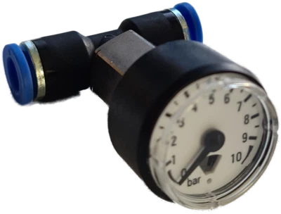 CNCTEC Manometer zum Leitungseinbau, Verbinder, Steckverbinder, IQS 4mm 6mm 8mm 10 bar