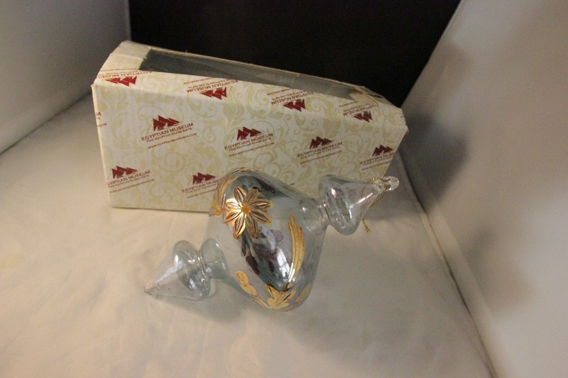 NIB Egyptian Museum Cairo Hand Blown Glass Chandalier Lamp Ornament