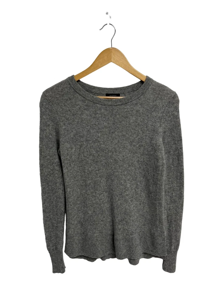 Suéter halógeno de cachemir para mujer de manga larga gris claro cuello redondo talla XS Foto 4 de 4