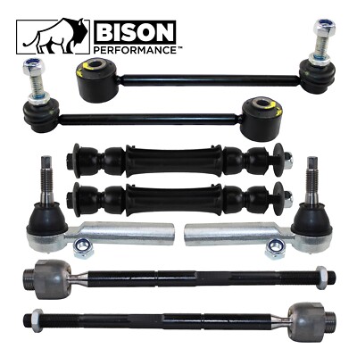 Bison Performance 8pc Front Rear Sway Bar Tie Rod End Kit For Cadillac Chevy GMC