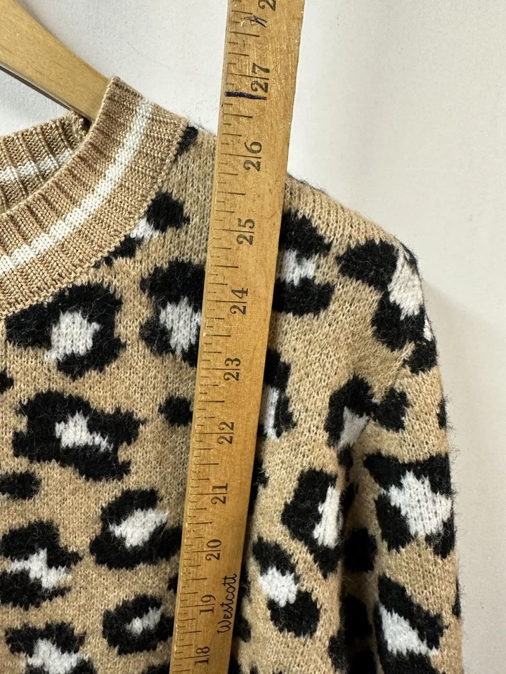 Suéter Tejido Talbots Mezcla Lana Merino Estampado Leopardo Talla 2X Puño Botón Dorado Foto 4 de 4