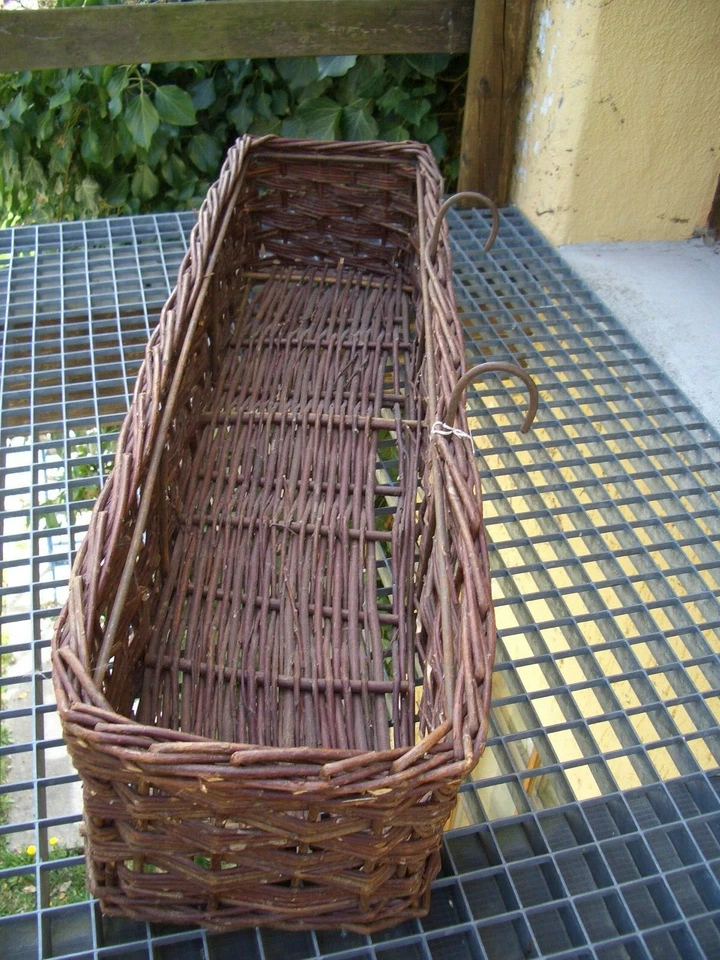 Pflanzkorb Weide, stabil, Natur groß ca.87Lx26Bx18cm H-Metallrahmen stabil 1 St. - Bild 4 von 4