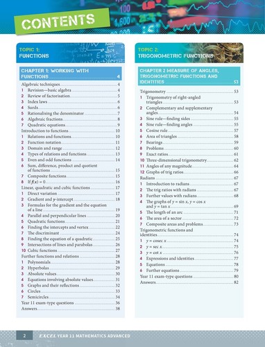 EXCEL YEAR 11 MATHEMATICS ADVANCED STUDY GUIDE BRAND NEW EDITION - Picture 2 of 11