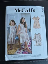 8216 McCall's MOMMY & ME Matching Dresses w Sleeve Variations 3-8, XS-XL UNCUT