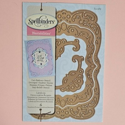 Spellbinders Nestabilities Labels 39 S4-463 w/Magnetic Mat & Storage Envelope