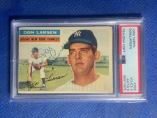 1956 Topps Don Larsen Auto Autograph 56 WS Perfect Game Psa 4 AUTO 9