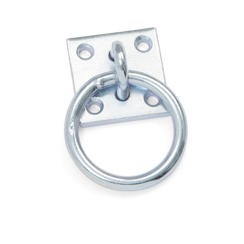 Shires Tie Ring With Plate - Rust Proof - Galvanized Steel - Equestrian