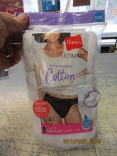 Women s White Hanes Hi-Cuts Brief Underwear Size 9 2XL Cotton ULTIMATE 4 Pack
