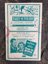 Rare Original Vintage Tally Ho Theatre Leesburg VA Brochure