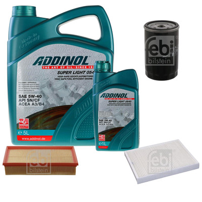 FEBI Inspektionspaket 6L ADDINOL SUPER LIGHT 0540 für VW Transporter V Bus 7HB