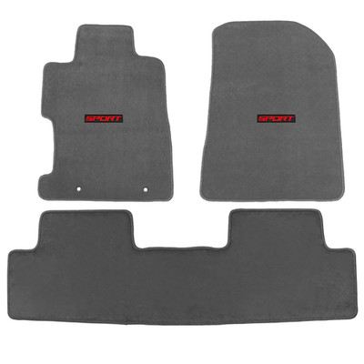Fits 06-11 Honda Civic Gray Nylon Floor Mat Car Carpets Front Rear 3PCS w/ Sport