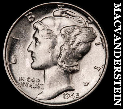 1945 Silver Mercury Dime-Choice Gem BU +++ Lustrous No Reserve #i4502