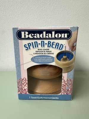 Beadalon Spin-N-Bead Bead Loader 206A-400 Wooden Bead Spinner Big Eye Needle NEW