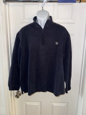 Chaps Navy Blue Quarter Zip Size XL 100 Cotton Men  s             Y