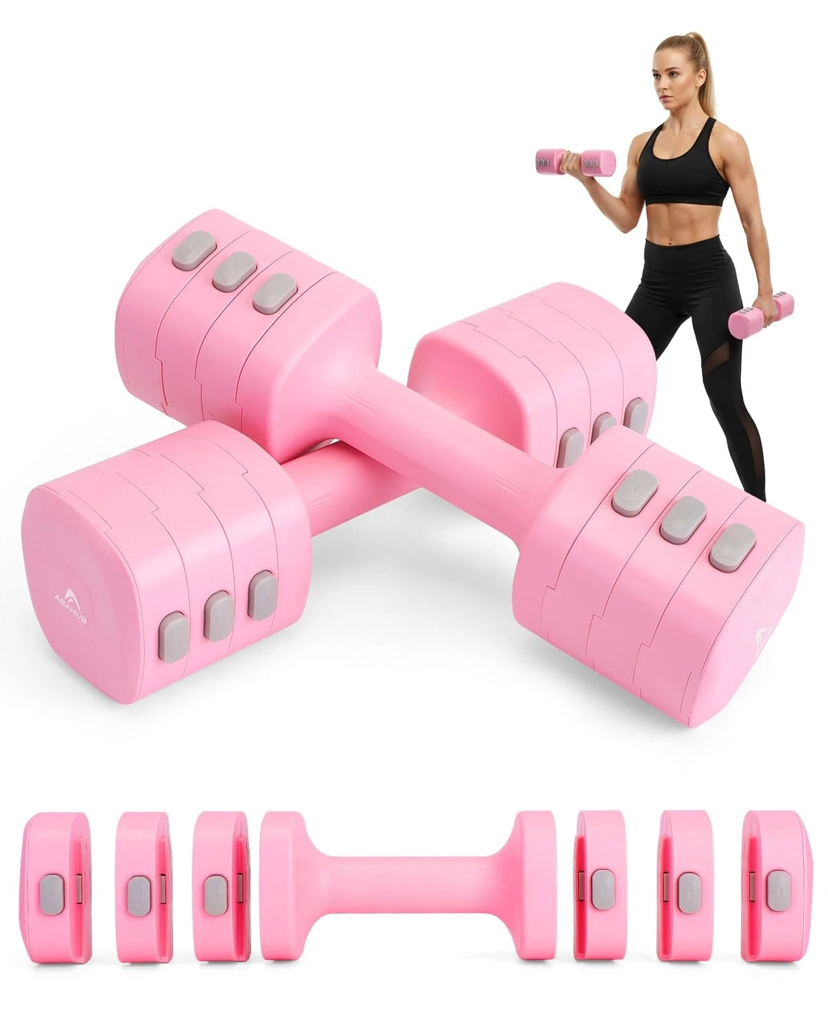 Dumbbell Set for Home Gym, 4 in 1 Adjustable Weights Dumbbells Set for , 11LB...