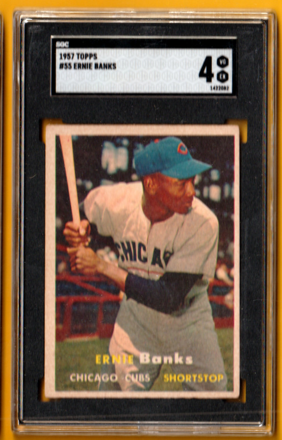 1957 TOPPS   ERNIE BANKS  #55  SGC 4   CUBS  HOF