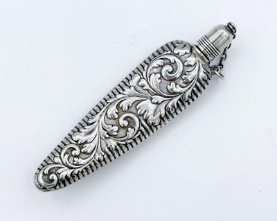 Ornate Antique Sterling Silver Repousse Chatelaine Perfume Scent