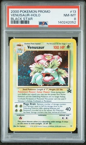 2000 POKEMON PROMO BLACK STAR #13 VENUSAUR-HOLO PSA 8