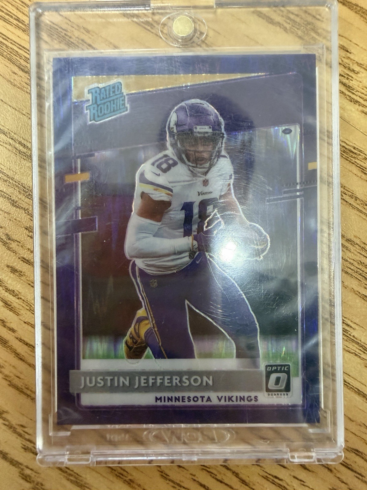2020 Donruss Optic - Rated Rookie Justin Jefferson #163 Purple Shock Prizm (RC)