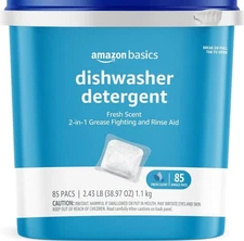 ✅(Lot Of 4) Bulk Amazon Basics Dishwasher Detergent Pacs Fresh Scent, 340 Pods