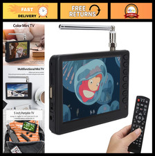 Portable 5" HD Mini TV with Remote, 1080P, Rechargeable Battery, USB TF Suppor