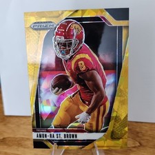 2025 Panini Prizm Draft Gold Cracked Ice #199 Amon-Ra St. Brown USC Football