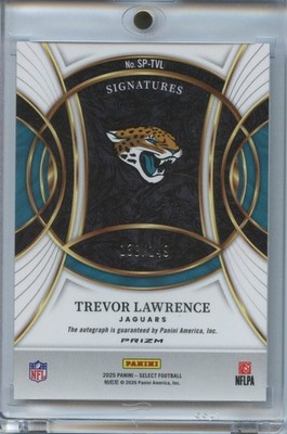 Trevor Lawrence 2025 Select Blue Auto Autograph Jacksonville