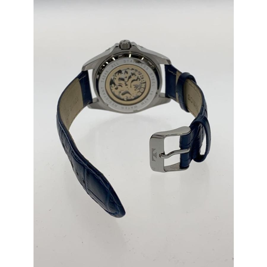 Technos Automatic Watch/Analog/Leather/Black/Blue… - image 4