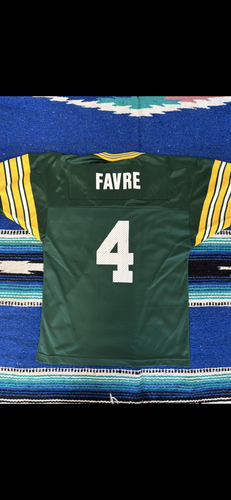 Vintage Green Bay Packers Jersey Youth Large Green NFL Football Brett Favre 90s - Picture 2 of 10