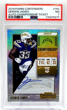 DERWIN JAMES 2018 Contenders {CHAMPIONSHIP TICKET AUTO /49} Rookie RC; PSA 7 NM*