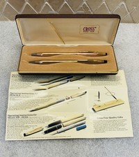 Vintage Cross Classic Century 14K/10K Gold Filled Pen / Pencil Set Box Included