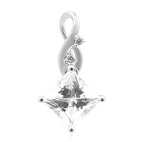 Cavill SilberanhäNger Damen 2,4Ct Zirkon 925 Sterling Prinzessschliff
