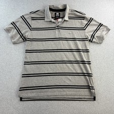 Ecko Unltd Polo Shirt Mens XL Gray Black Stri...