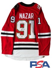 Frank Nazar Signed Autographed Chicago Blackhawks 100th Year Jersey PSA DNA COA