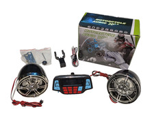 Motorcycle Handlebar Bluetooth Audio System Waterproof FM Radio USB MP3 Speakers