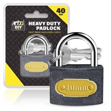 2pk Padlock 40mm Heavy Duty Iron Outdoor Shed Safety Security Shackle Lock 4 Key