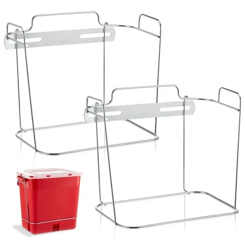 Shimeyao 2 Pcs Wall Cart Sharps Bracket for 2 Gallon Sharps Container Wall Mo... - product listing photo